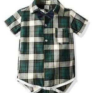 Boys Pull Over Body Suit W/ Black Bow Tie Shirt 18mo.-4 yr.